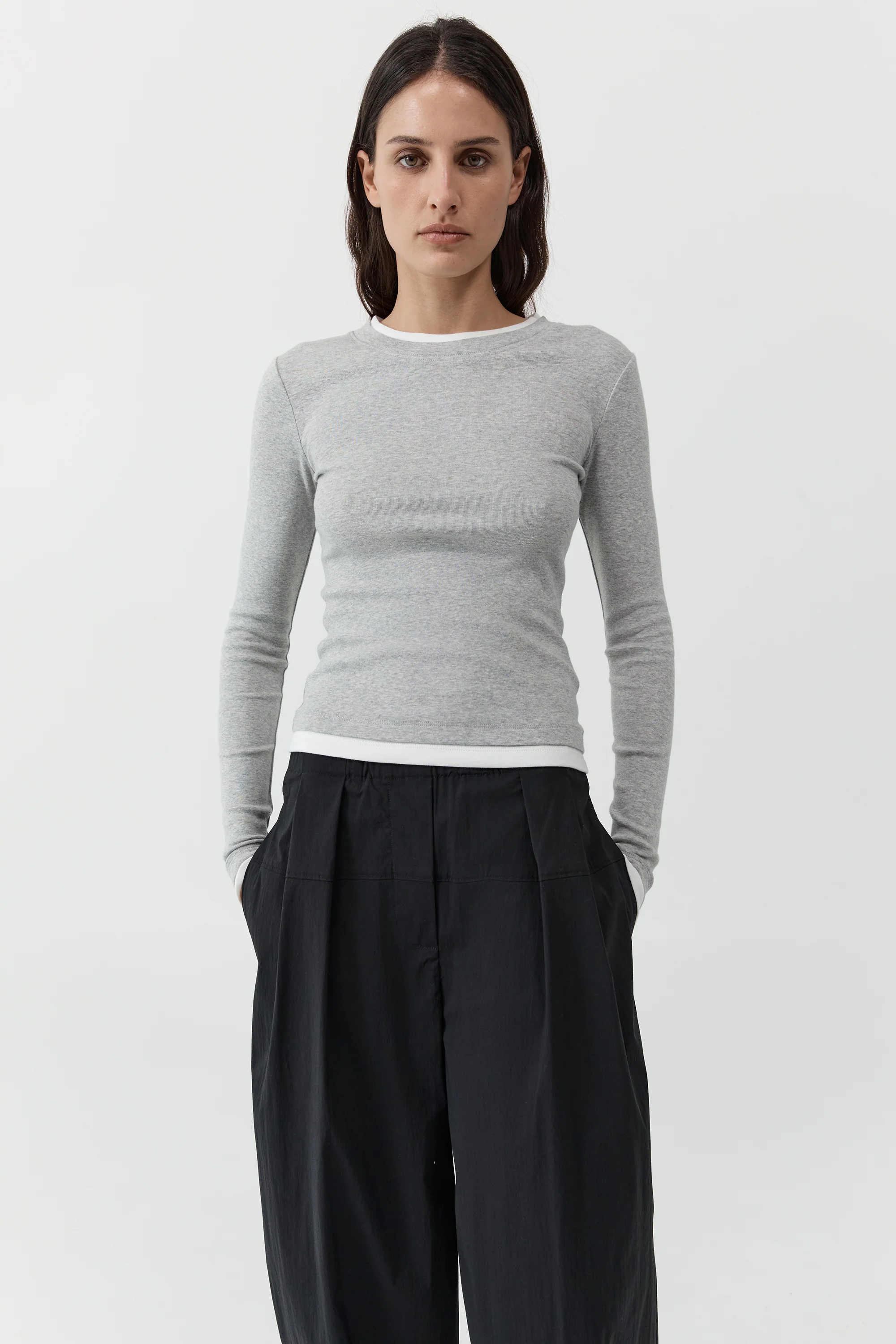 Organic Cotton Layered Long Sleeve Top