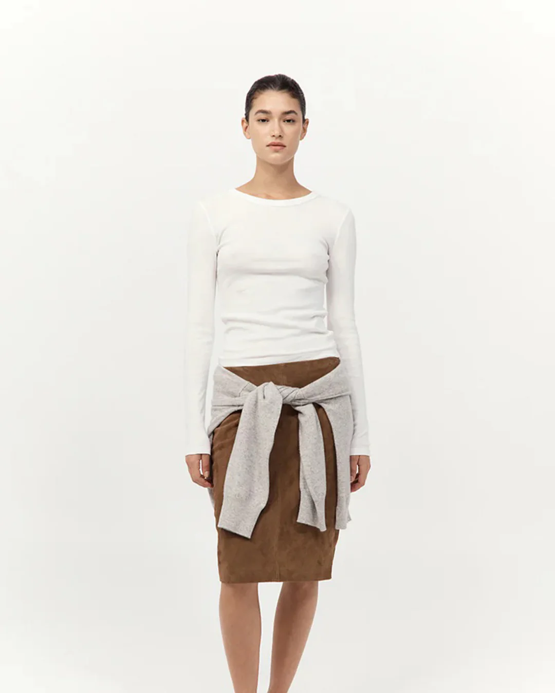 Organic Cotton Long Sleeve Top | White - Image 5