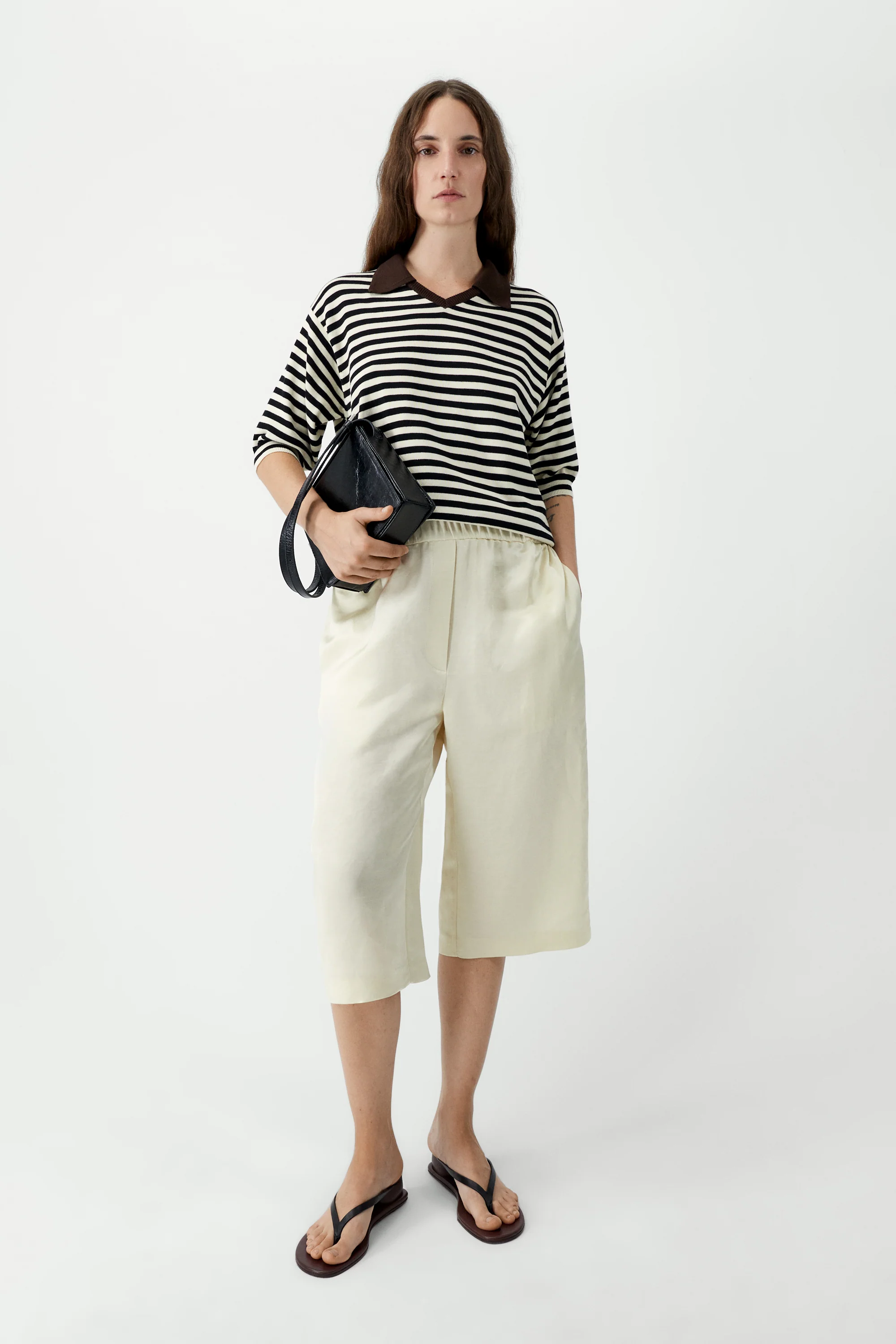 Organic Cotton V-Neck Polo | Striped - Image 3