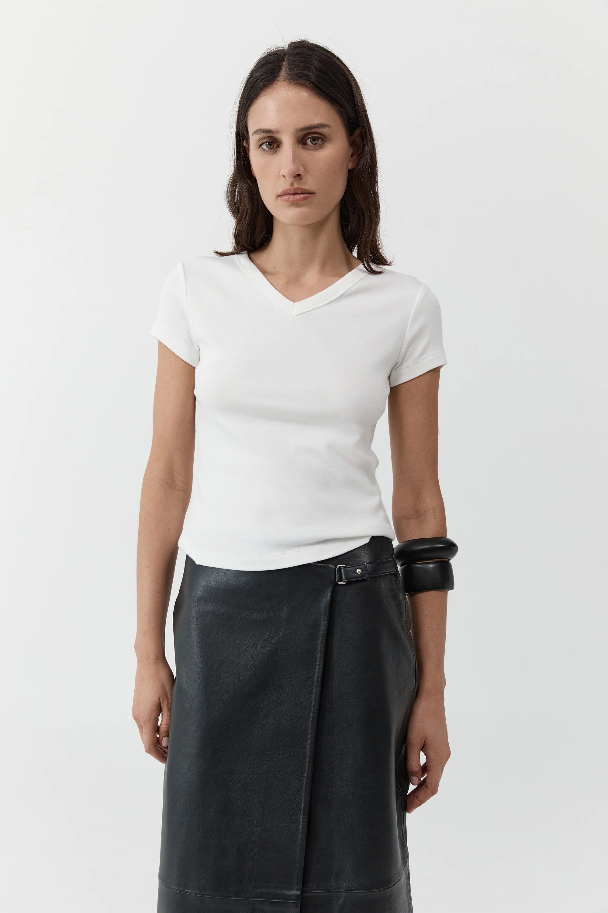 Organic Cotton V Neck Tee | White - Image 2