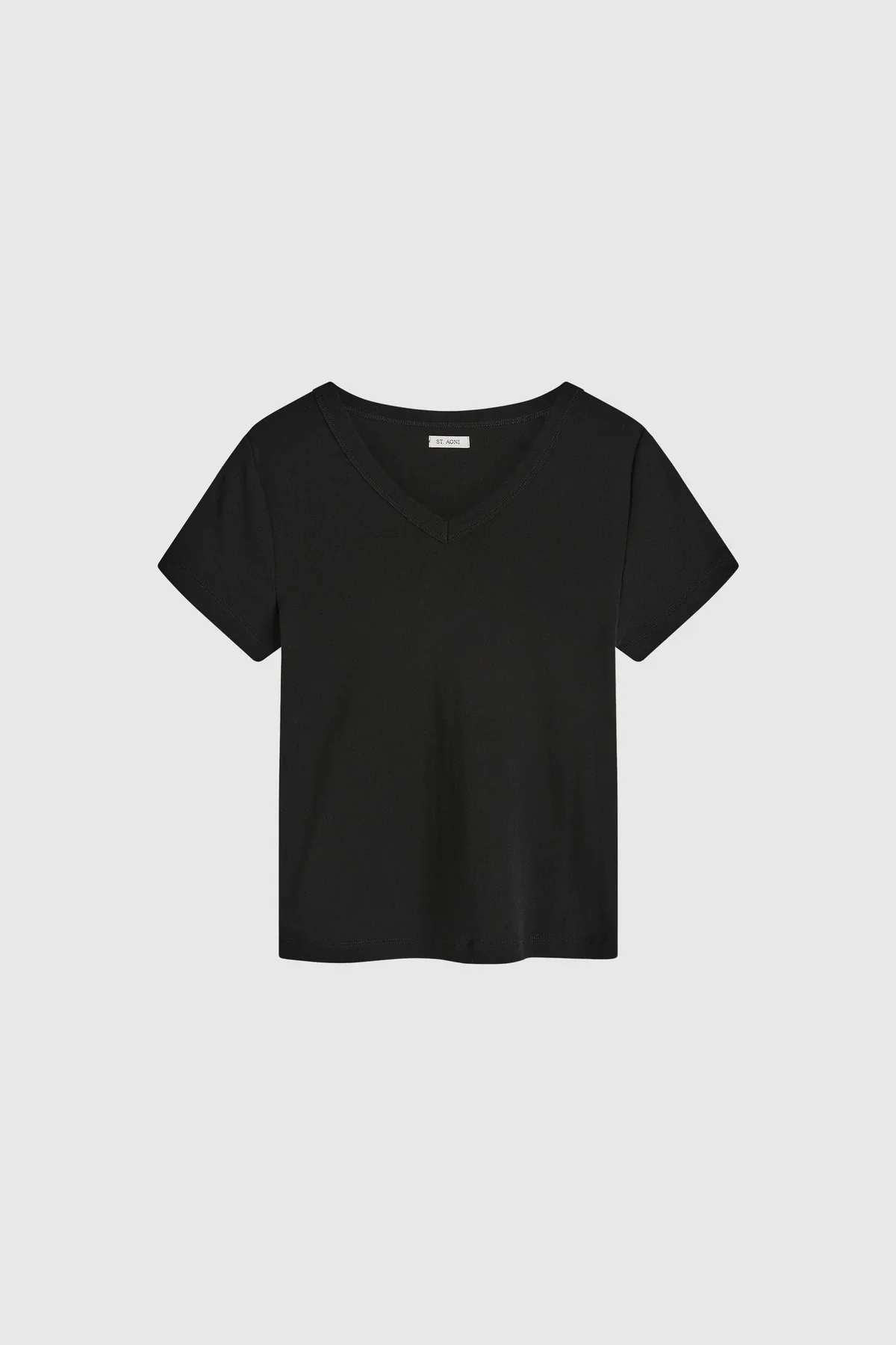 Organic Cotton V Neck Tee | Jet Black