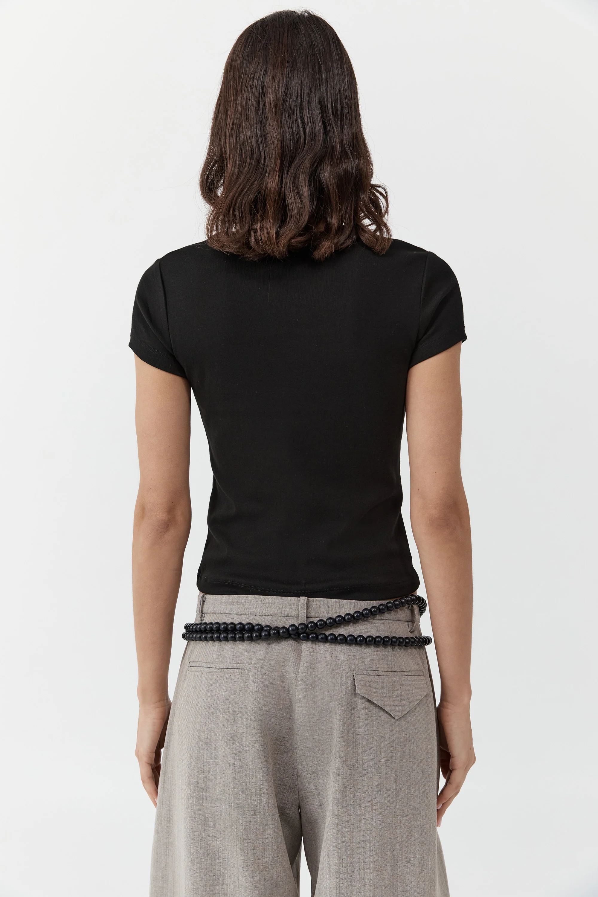 Organic Cotton V Neck Tee | Jet Black - Image 3