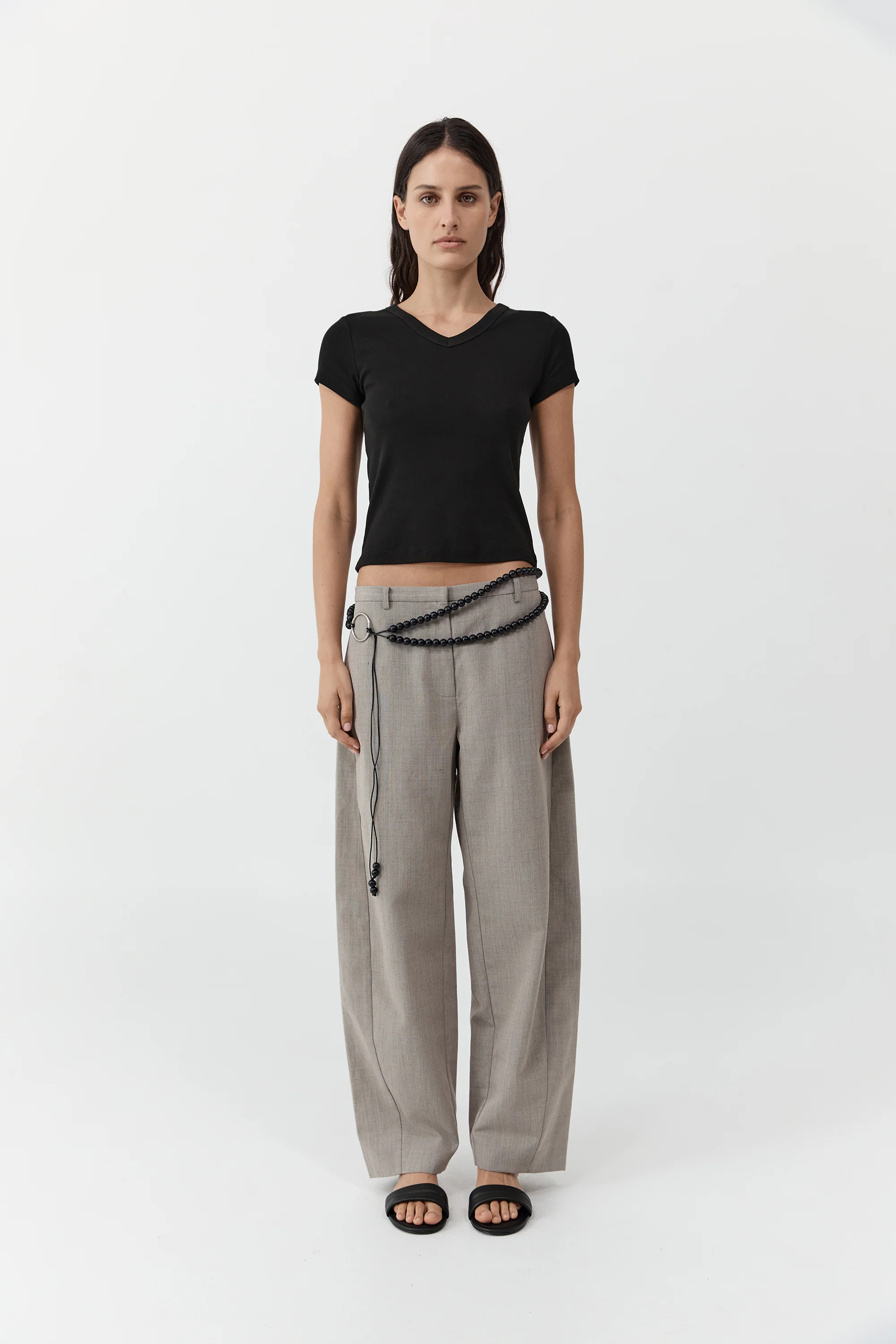 Organic Cotton V Neck Tee | Jet Black - Image 4