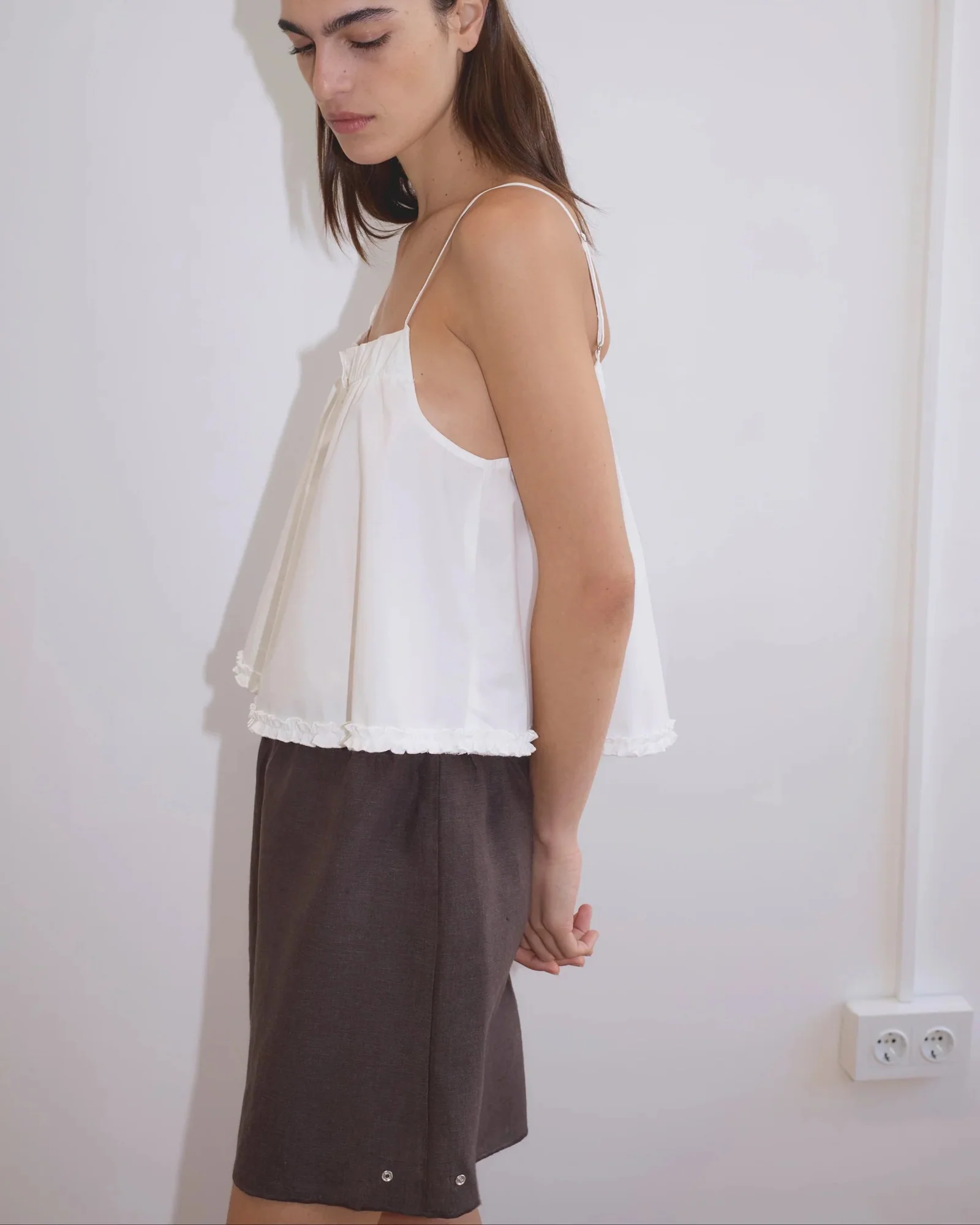 Press Stud Short | Bark - Image 2