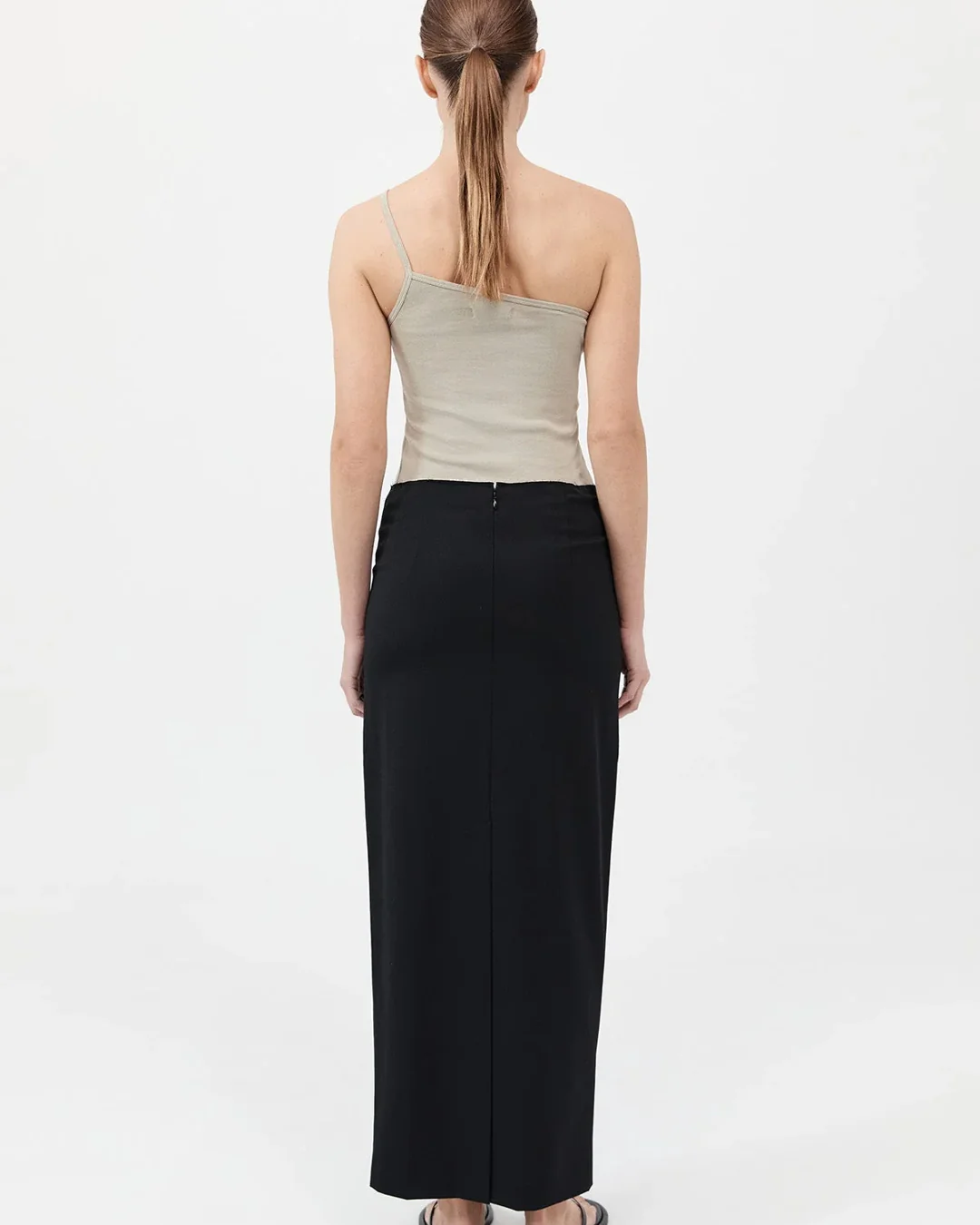 Raw Edge Column Maxi Skirt |Â Black - Image 5