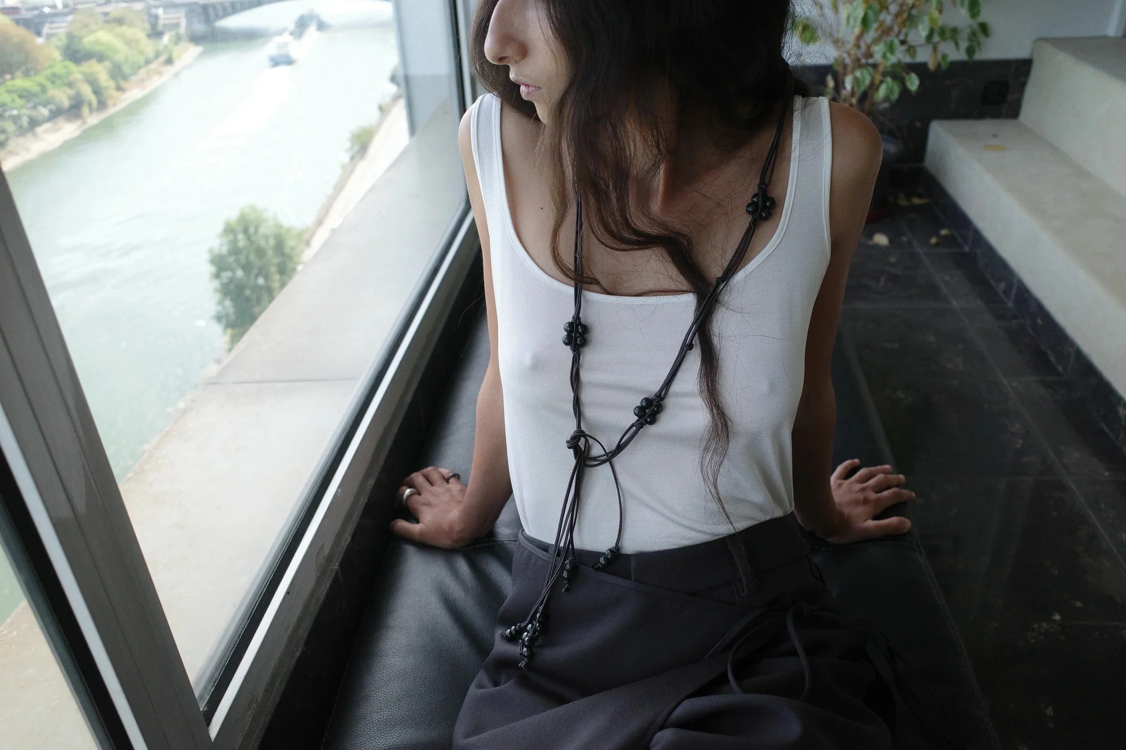 Sheer Stretch Silk Jersey | Brilliant White - Image 2