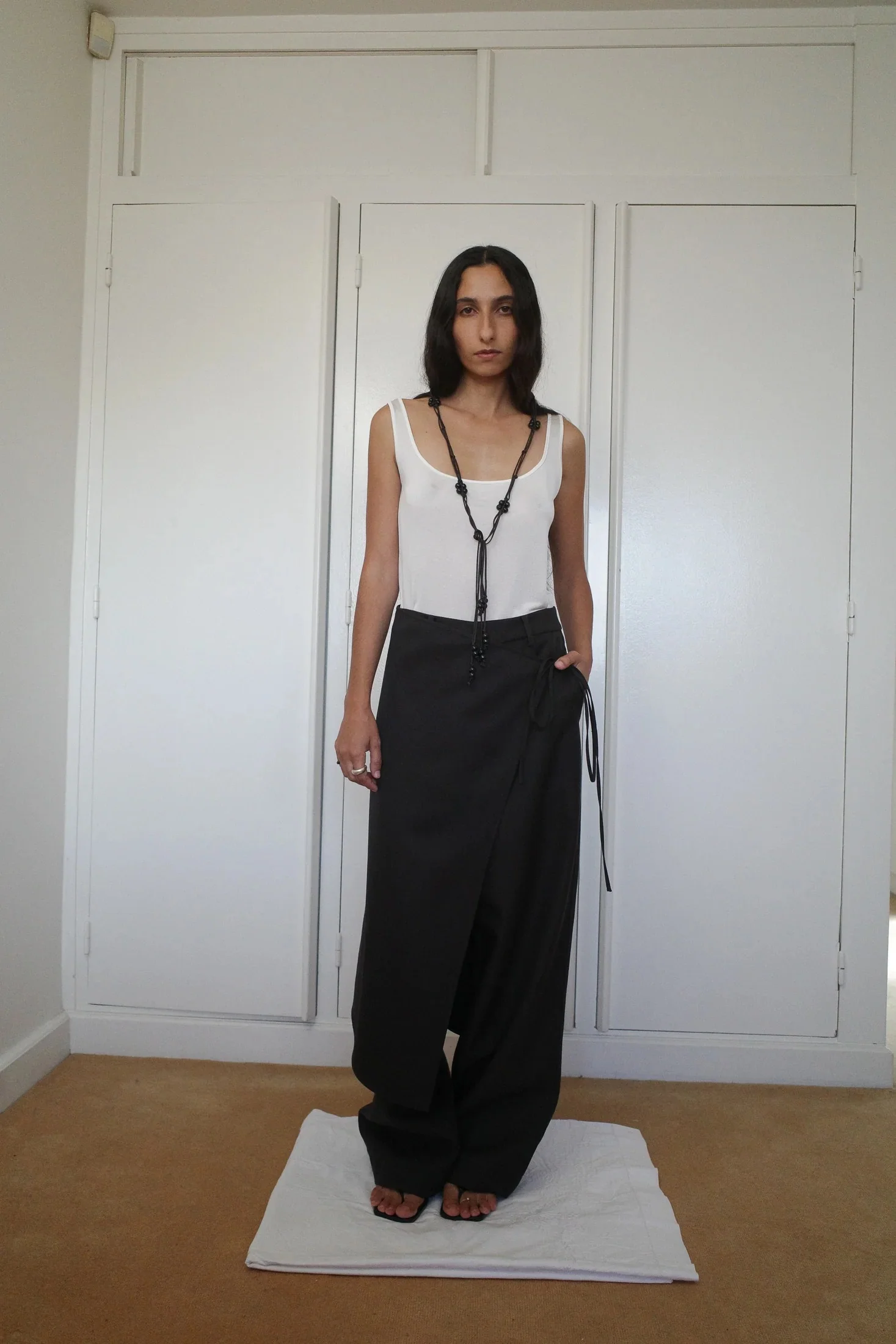 Sheer Stretch Silk Jersey | Brilliant White - Image 4