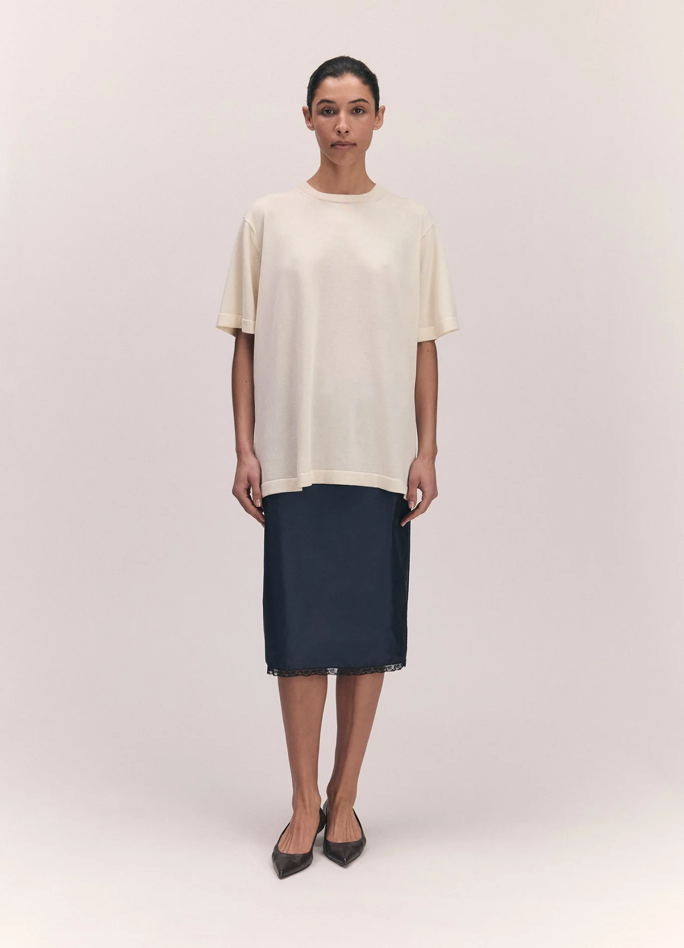 Slouchy Short Sleeve T-Shirt |Â Ecru