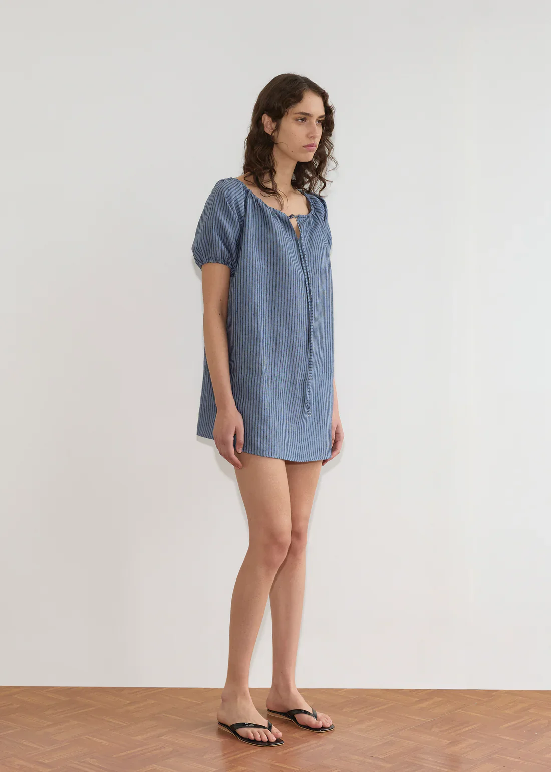 Smock Dress | Azure Stripe - Image 2