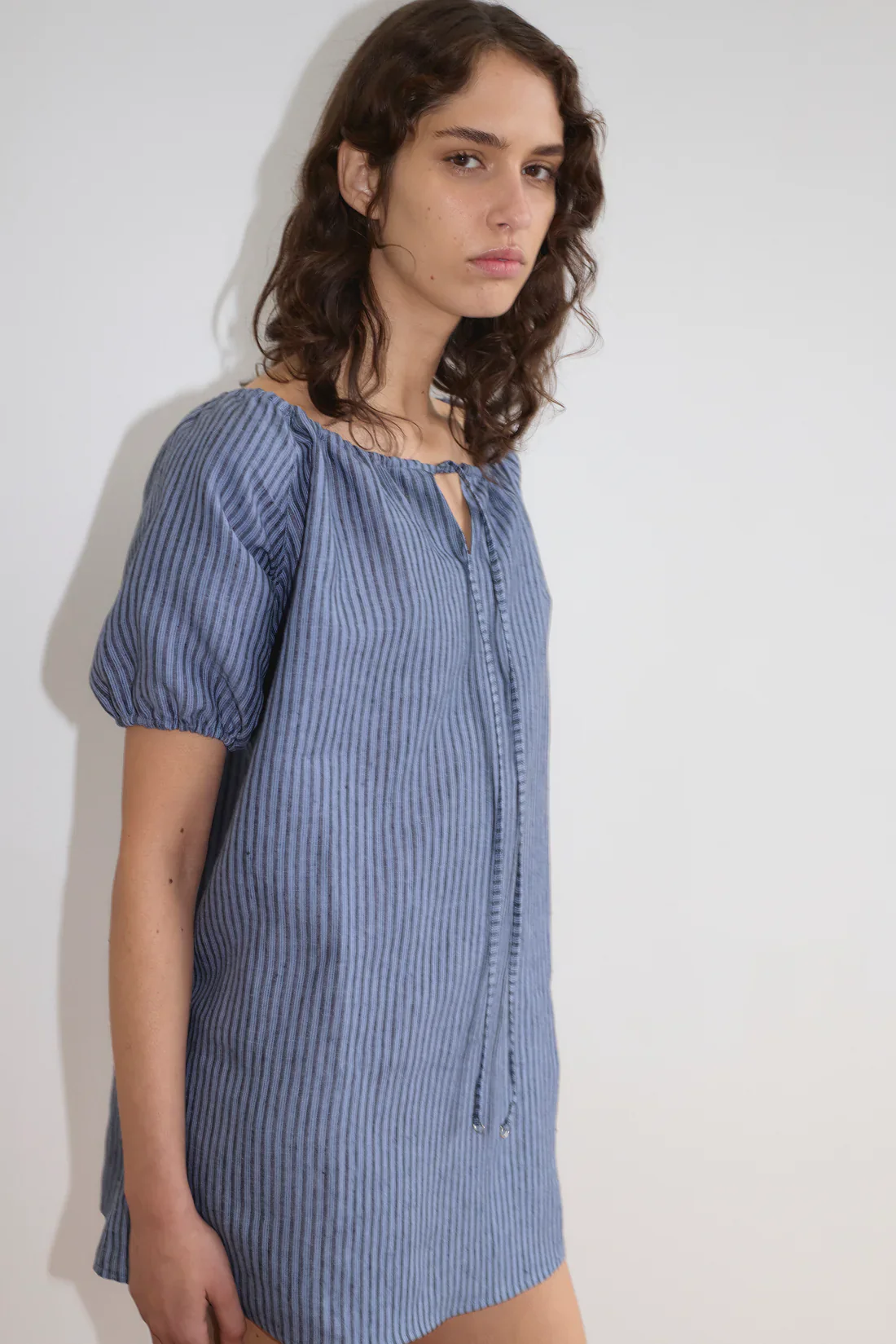 Smock Dress | Azure Stripe - Image 3