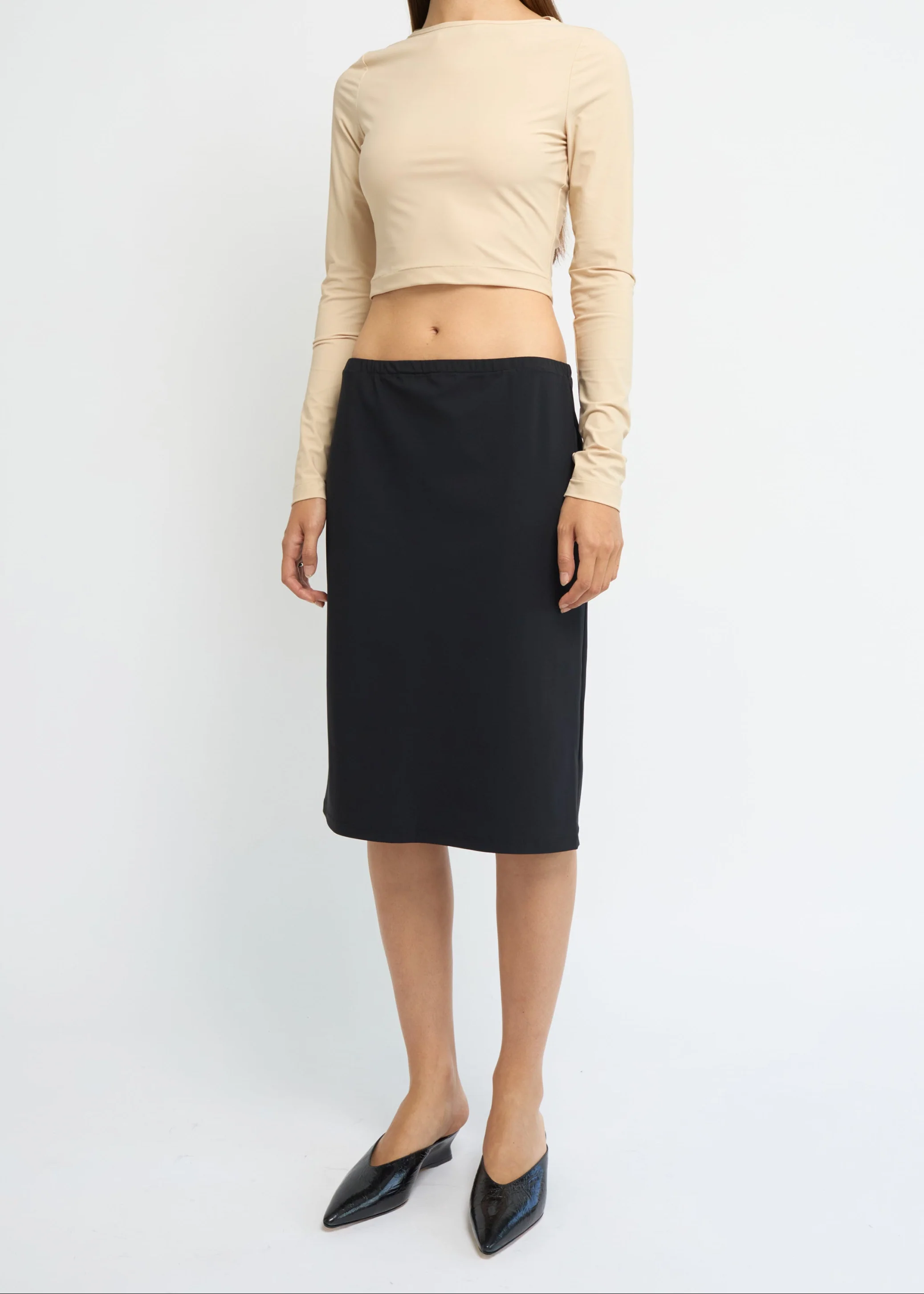 Straight midi skirt | Black - Image 2
