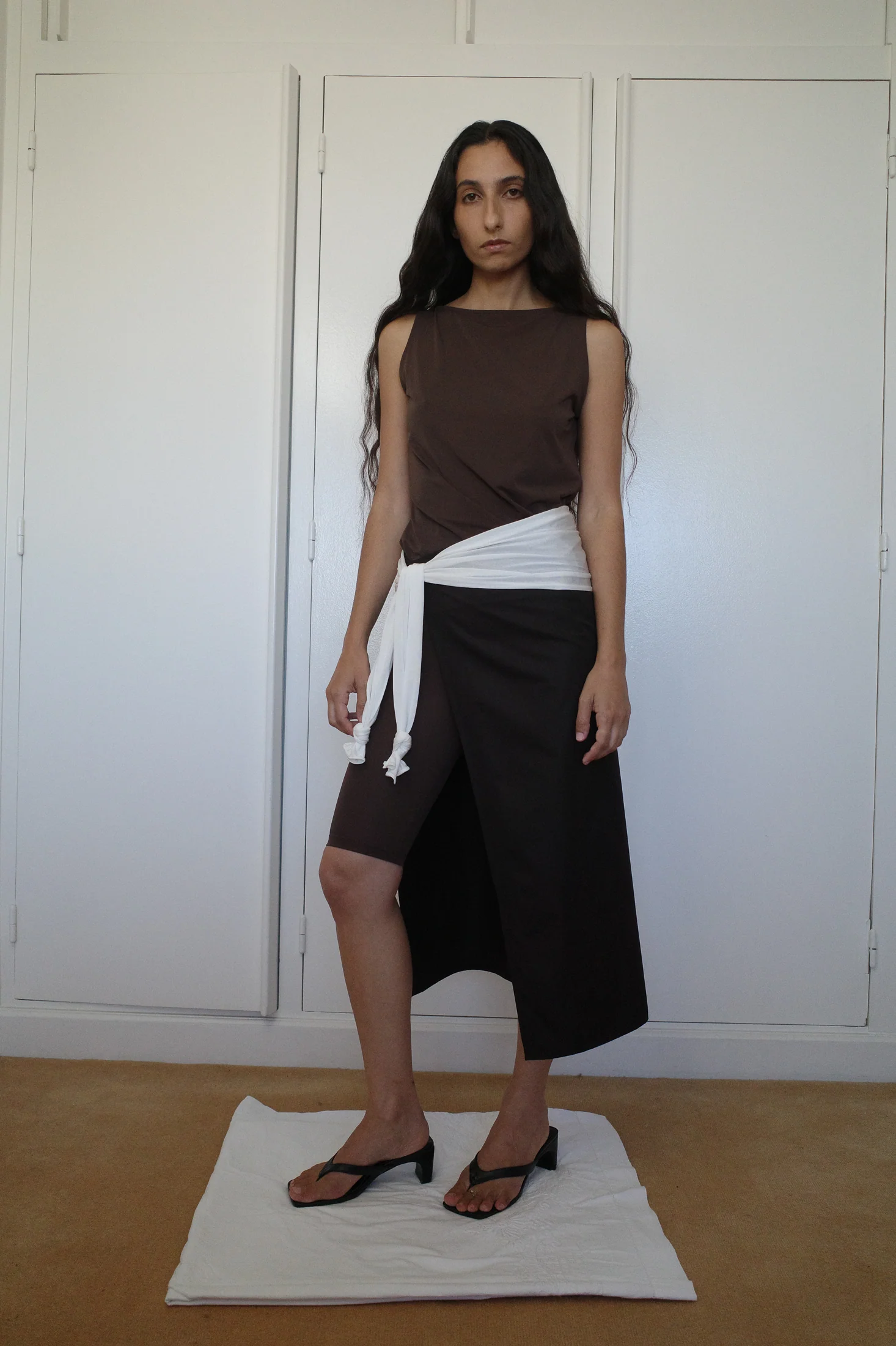 Stretch Jersey Boat Neck Top | Chocolate - Image 2