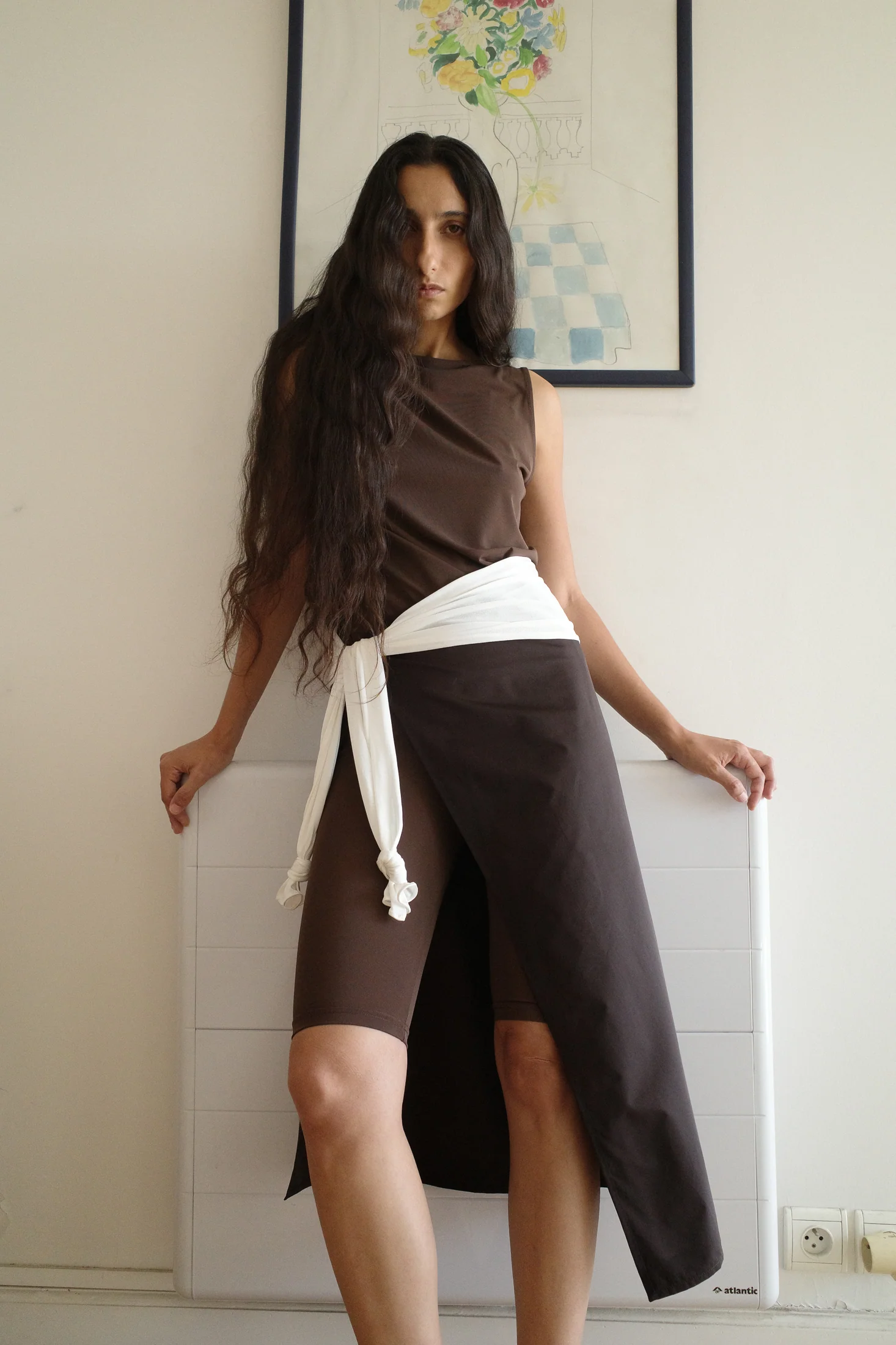 Stretch Jersey Boat Neck Top | Chocolate - Image 3