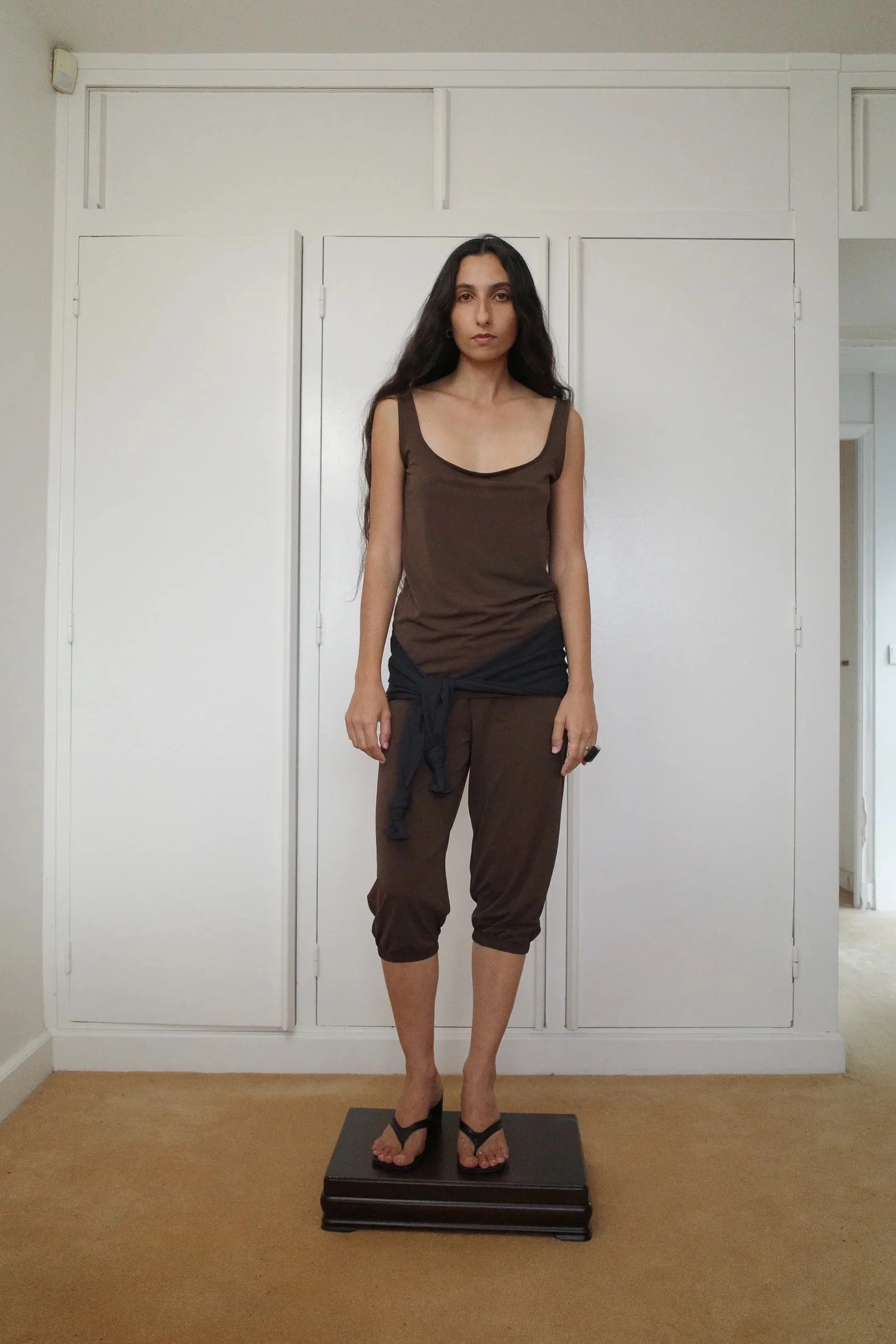 Stretch Jersey Knotted Scarf | Anthracite - Image 2