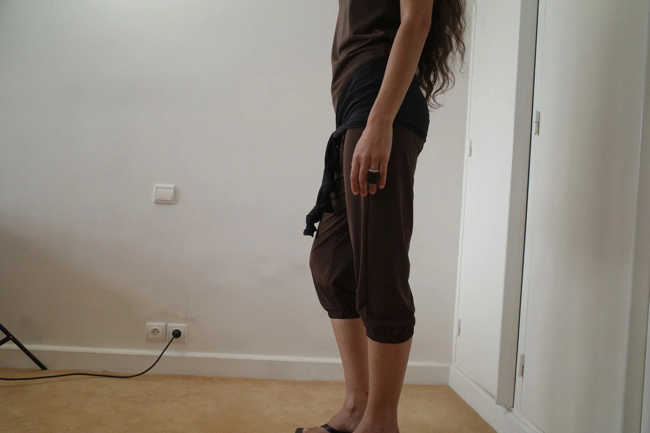 Stretch Jersey Knotted Scarf | Anthracite - Image 3