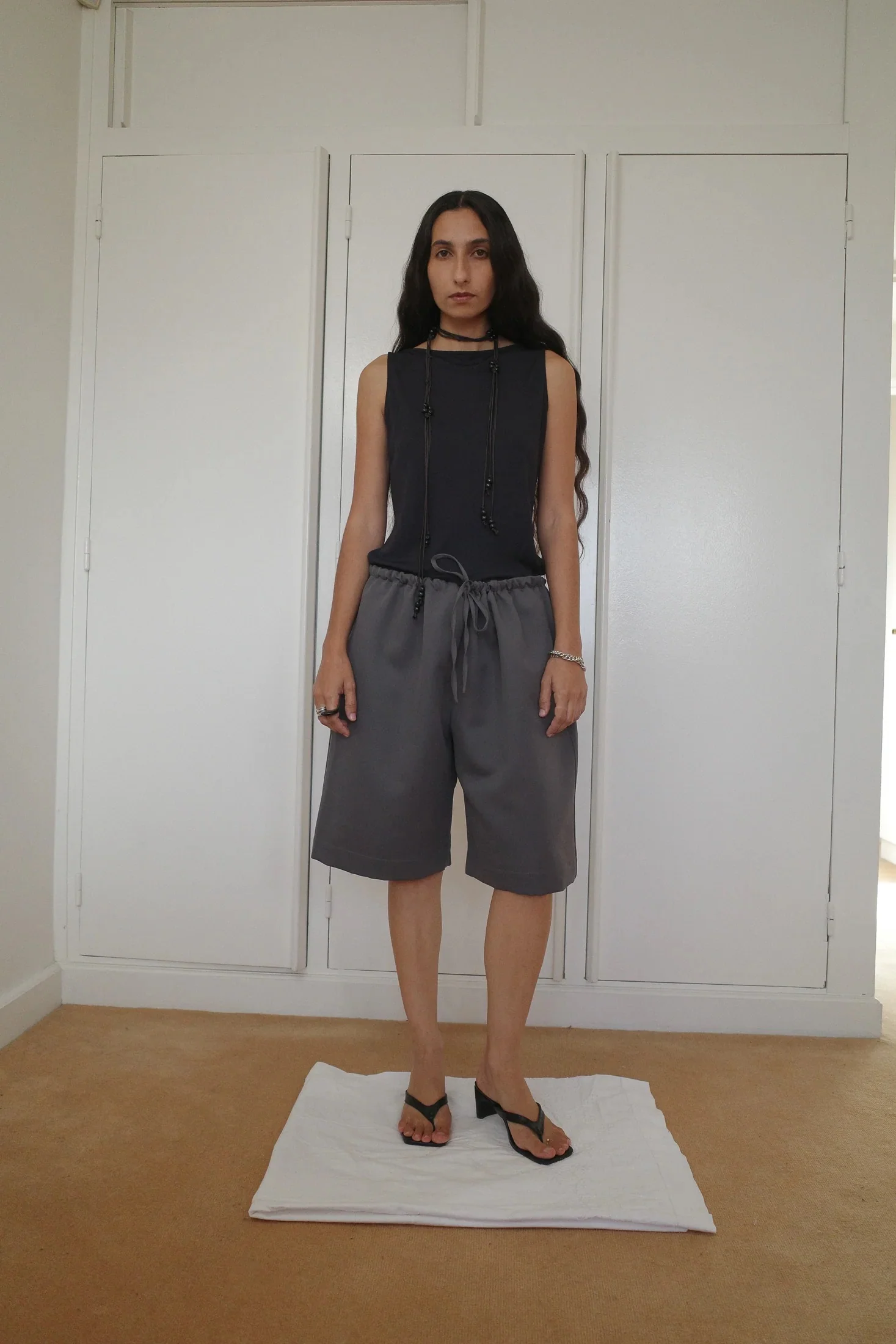 Stretch Jersey Boat Neck Top | Anthracite - Image 3
