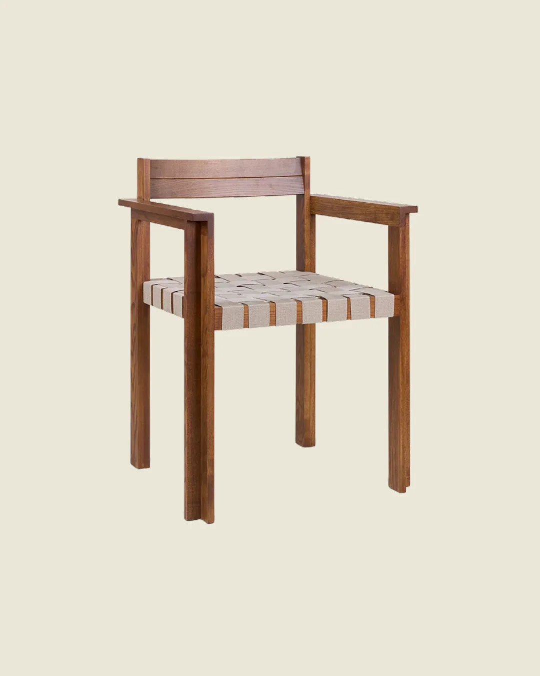 Symmetry Armrest Chair |Â Honey Ash Wood / Oat Fabric