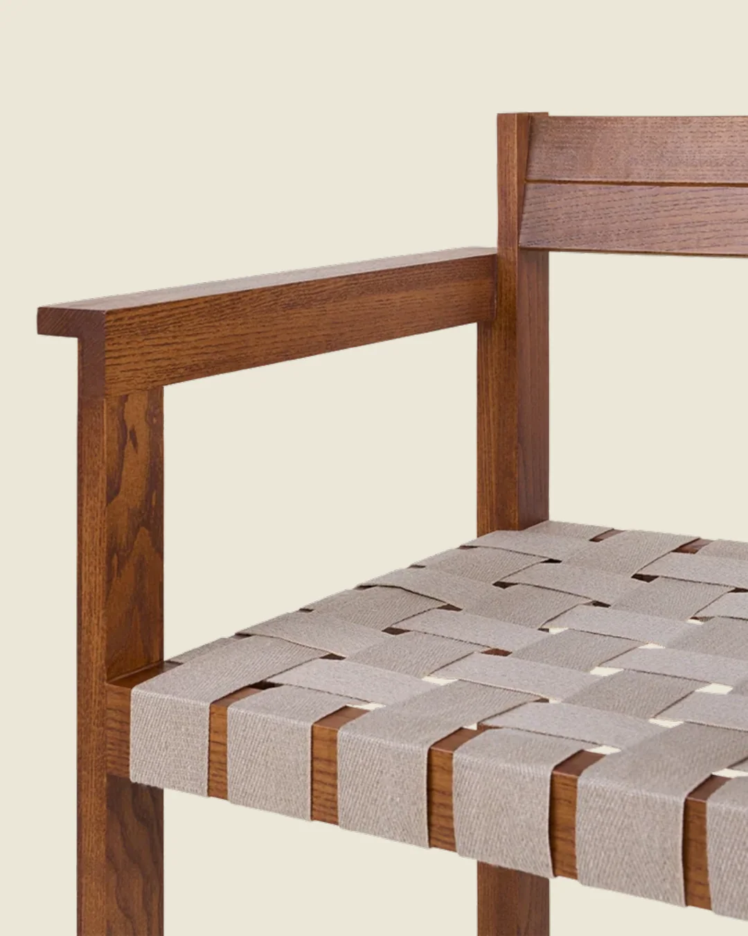 Symmetry Armrest Chair |Â Honey Ash Wood / Oat Fabric - Image 9