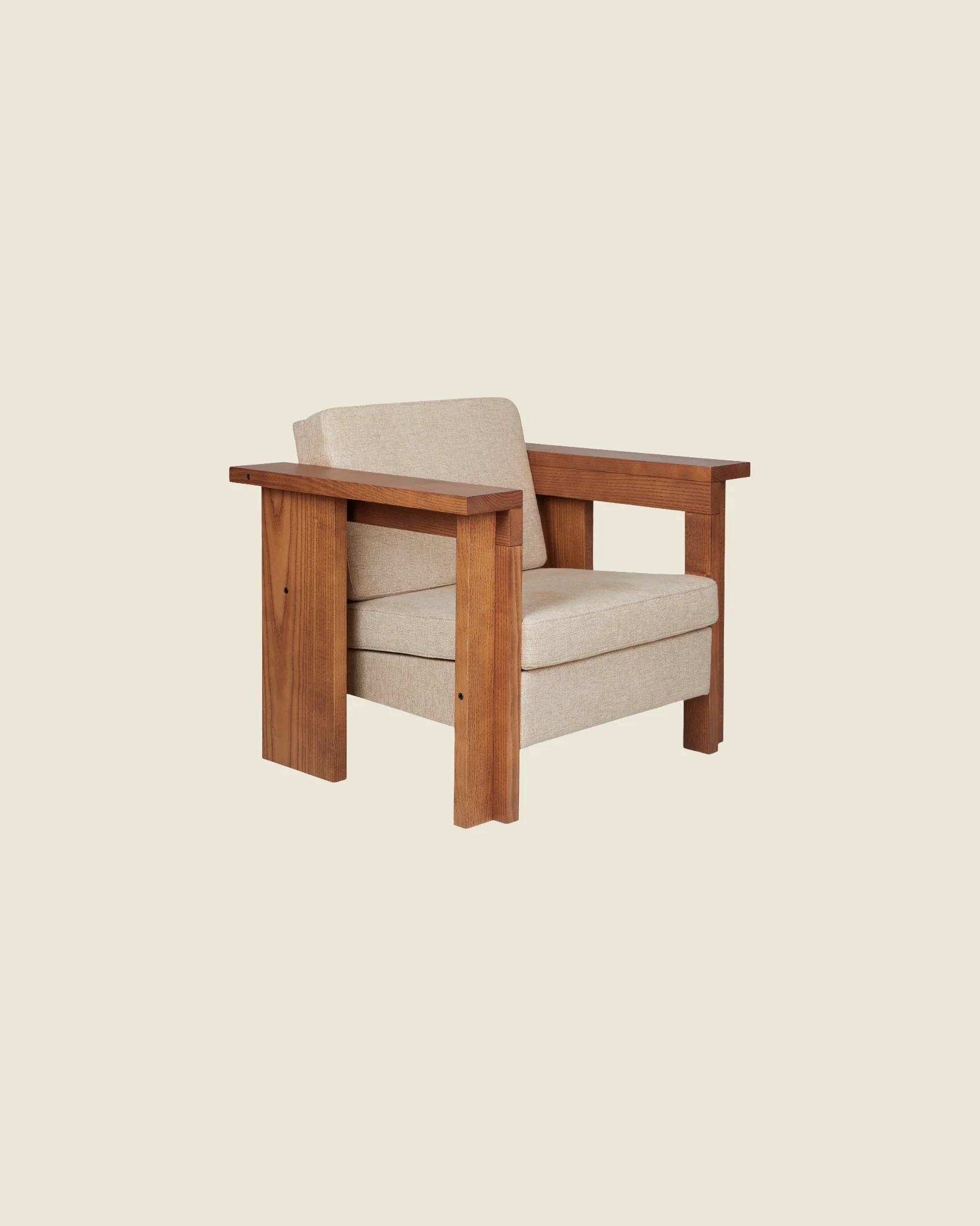 Symmetry Chair | Ash Wood | Oat Fabric - Image 4