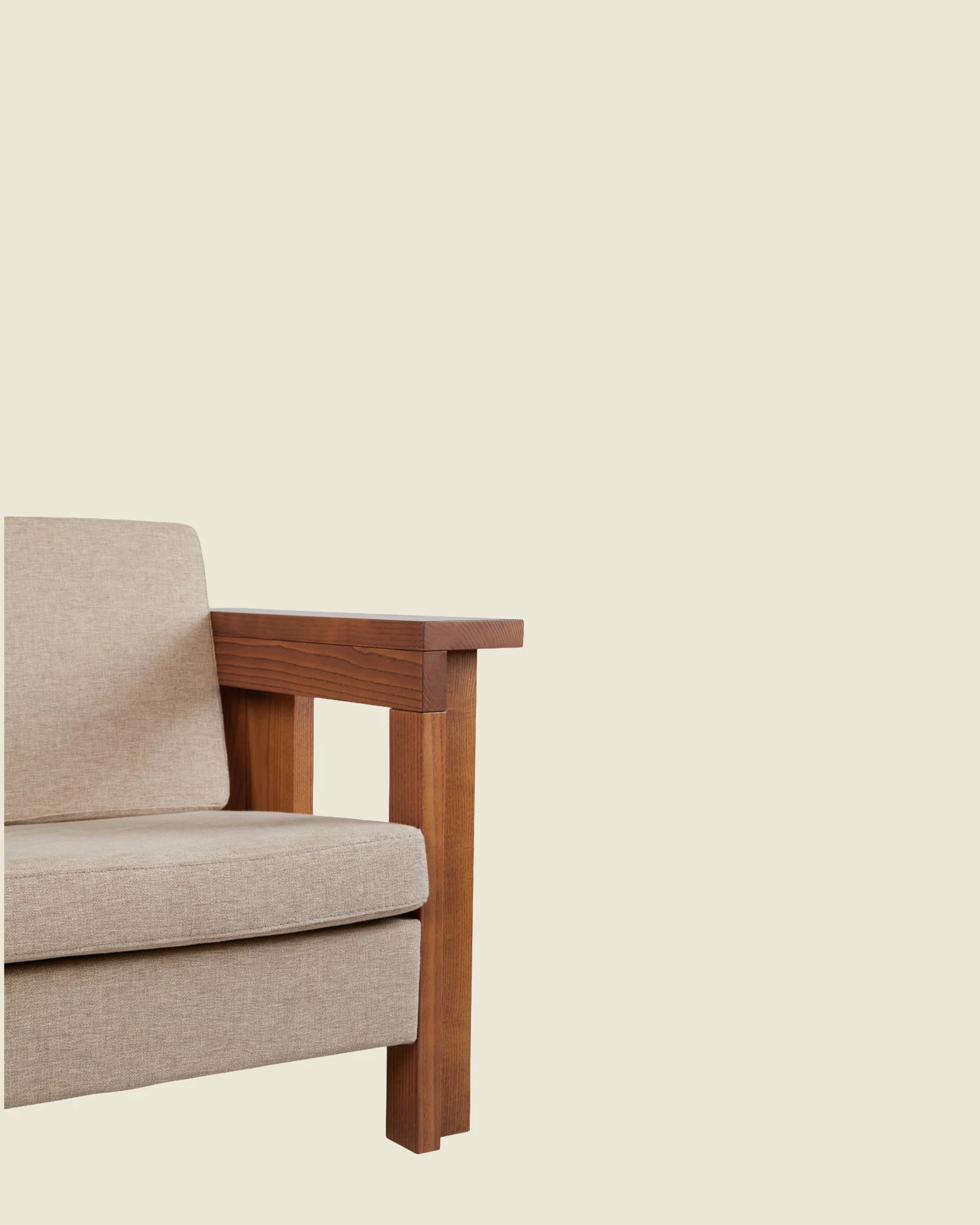 Symmetry Couch | Ash Wood | Oat Fabric - Image 6