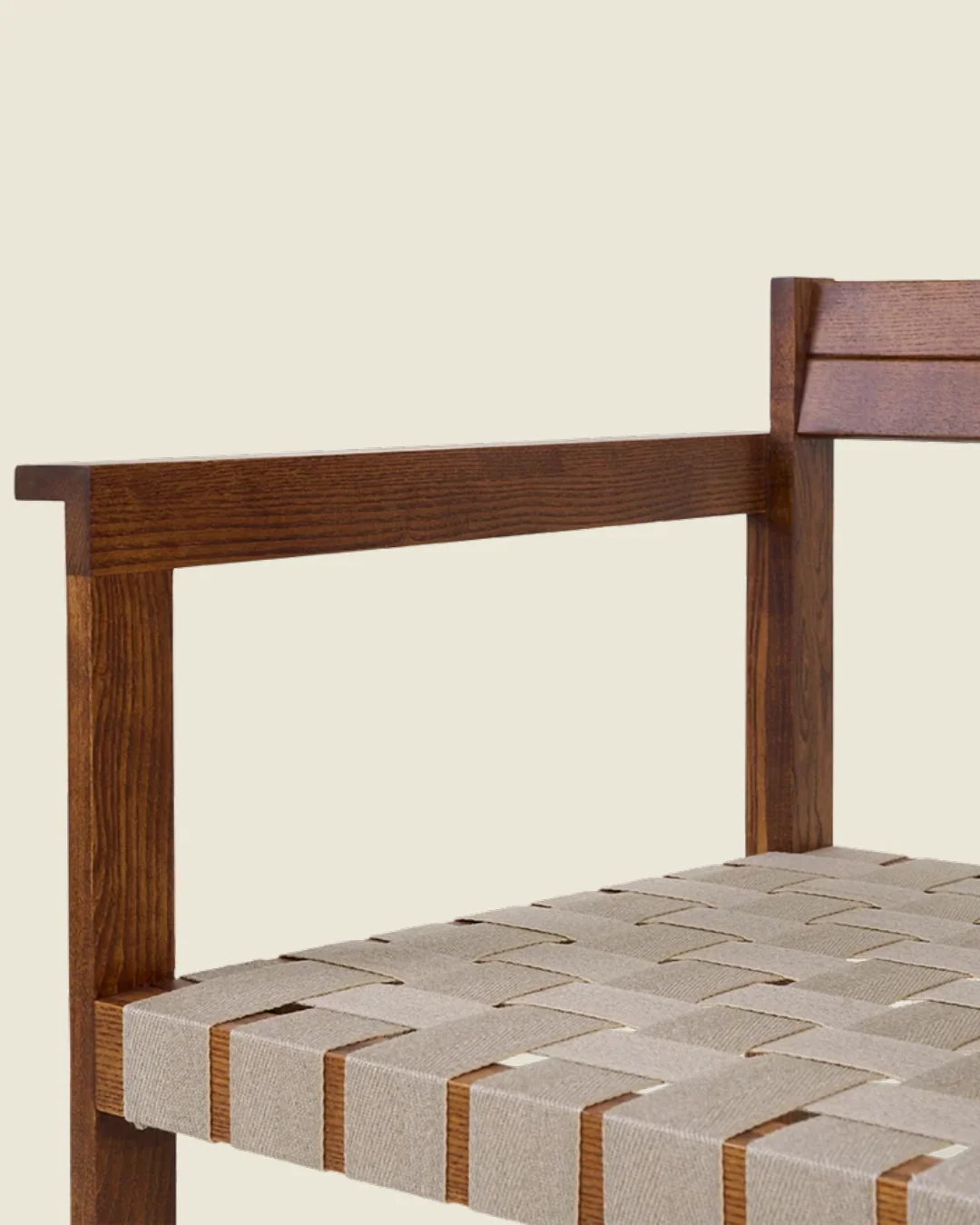 Symmetry Easy Chair |Â Honey Ash Wood / Oat Fabric - Image 8