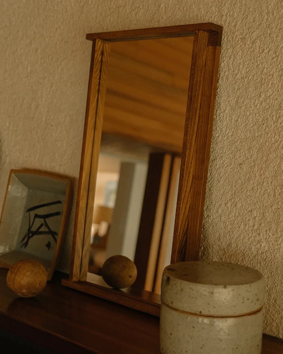 Symmetry Mirror |Â Honey Ash Wood | Small - Image 2