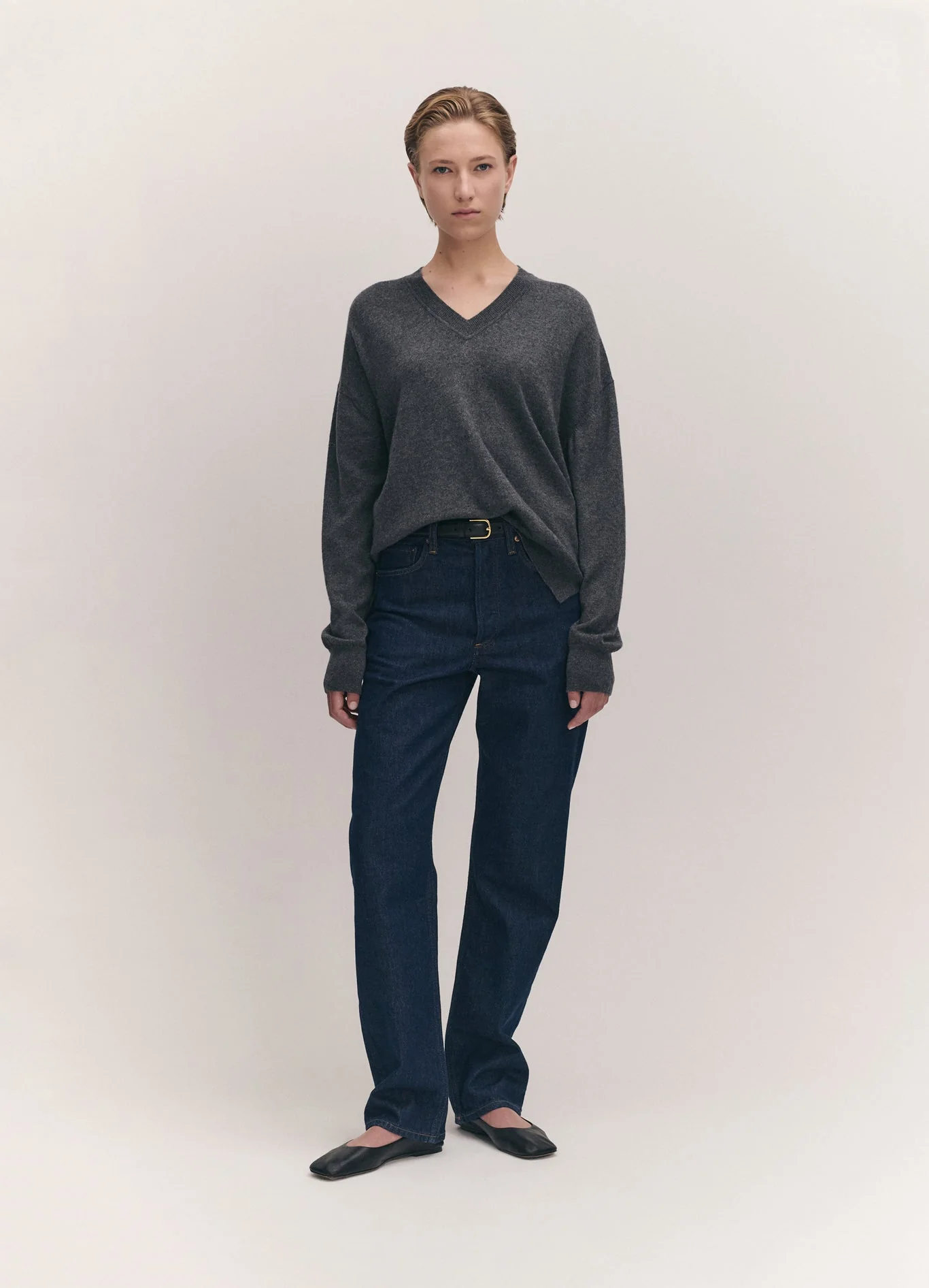 Tahra Cashmere V-Neck |Â Derby Grey - Image 4