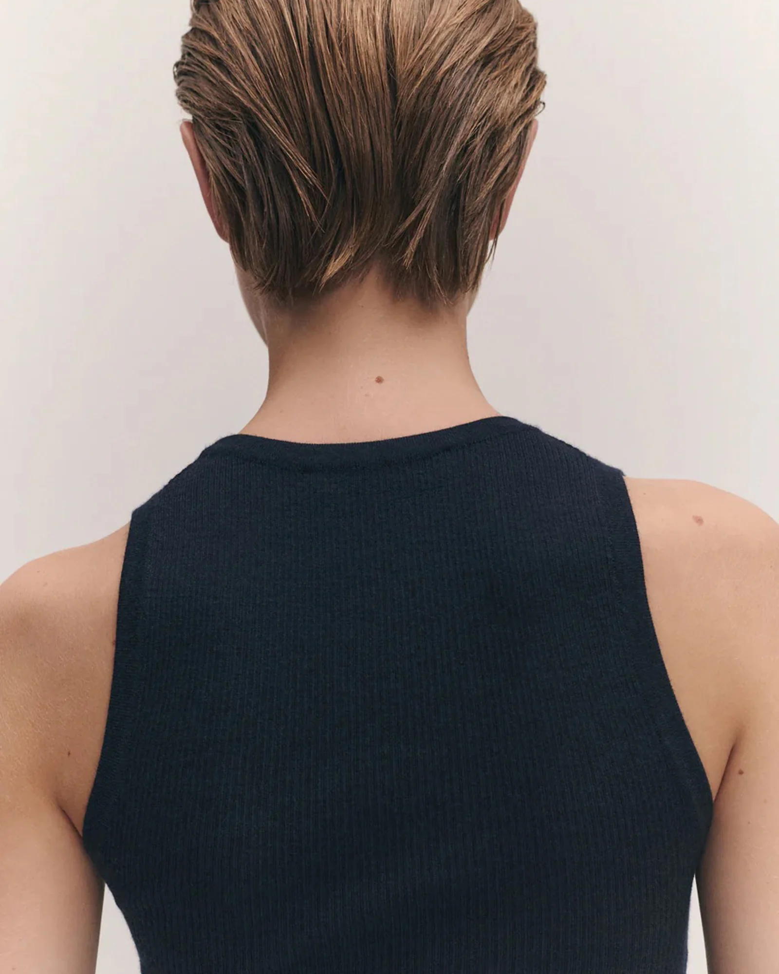Tierna Fine Rib Merino Tank | Navy - Image 6