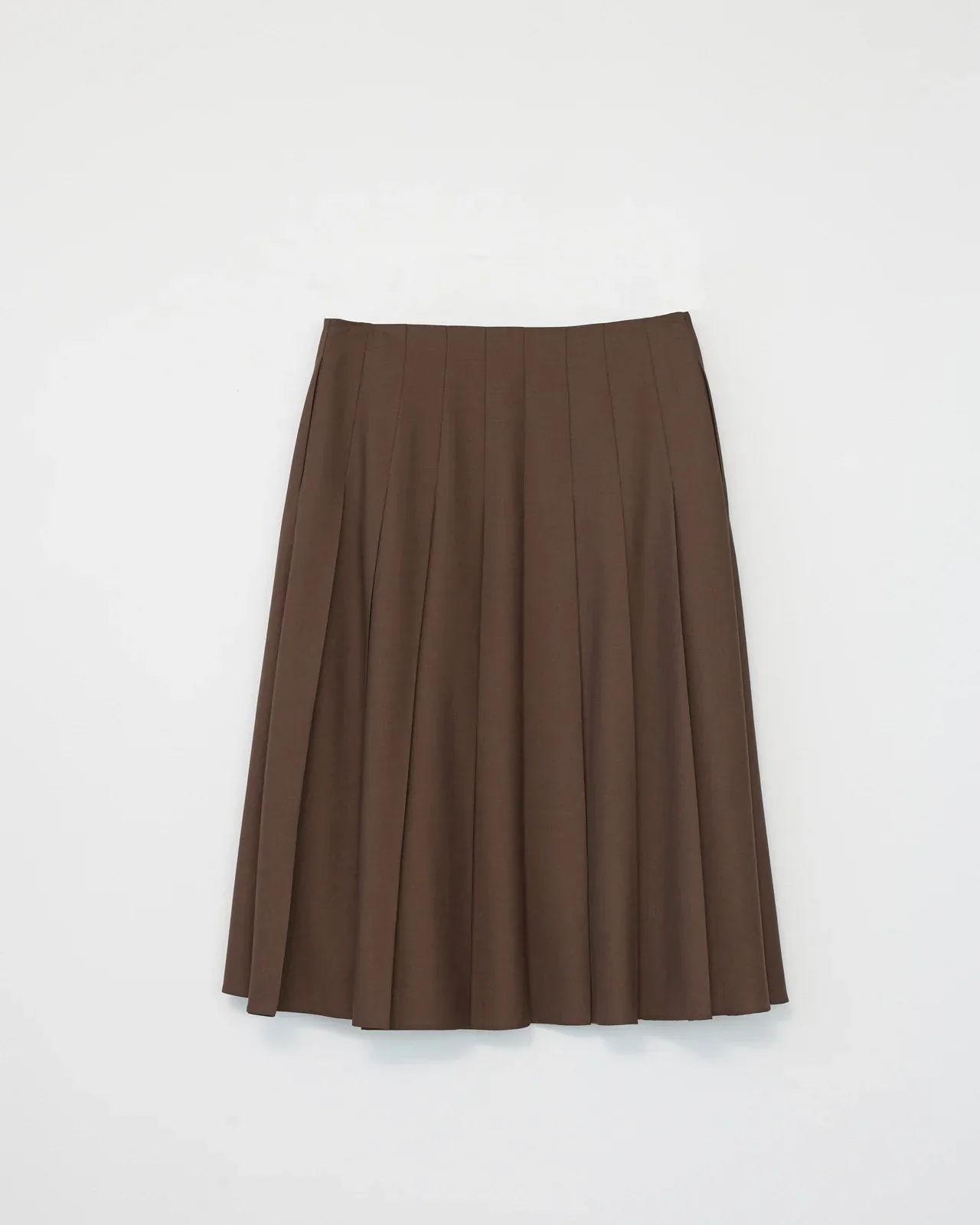 Tropical Wool Pleated Skirt | Brown - Image 2
