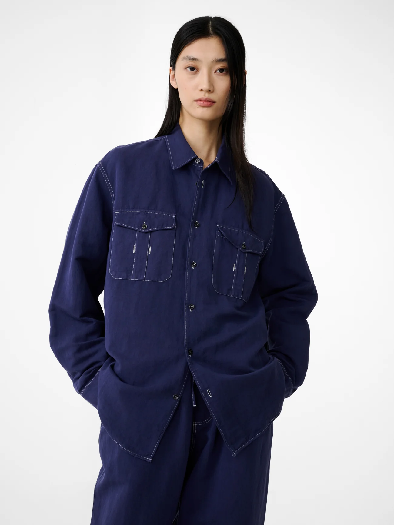Louro Utility Pocket Shirt Unisex | Indigo