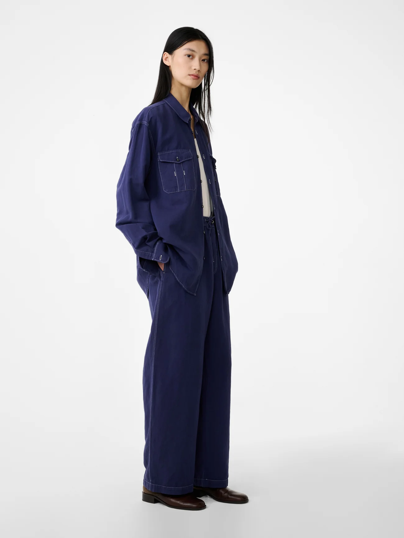 Louro Utility Pocket Shirt Unisex | Indigo - Image 4