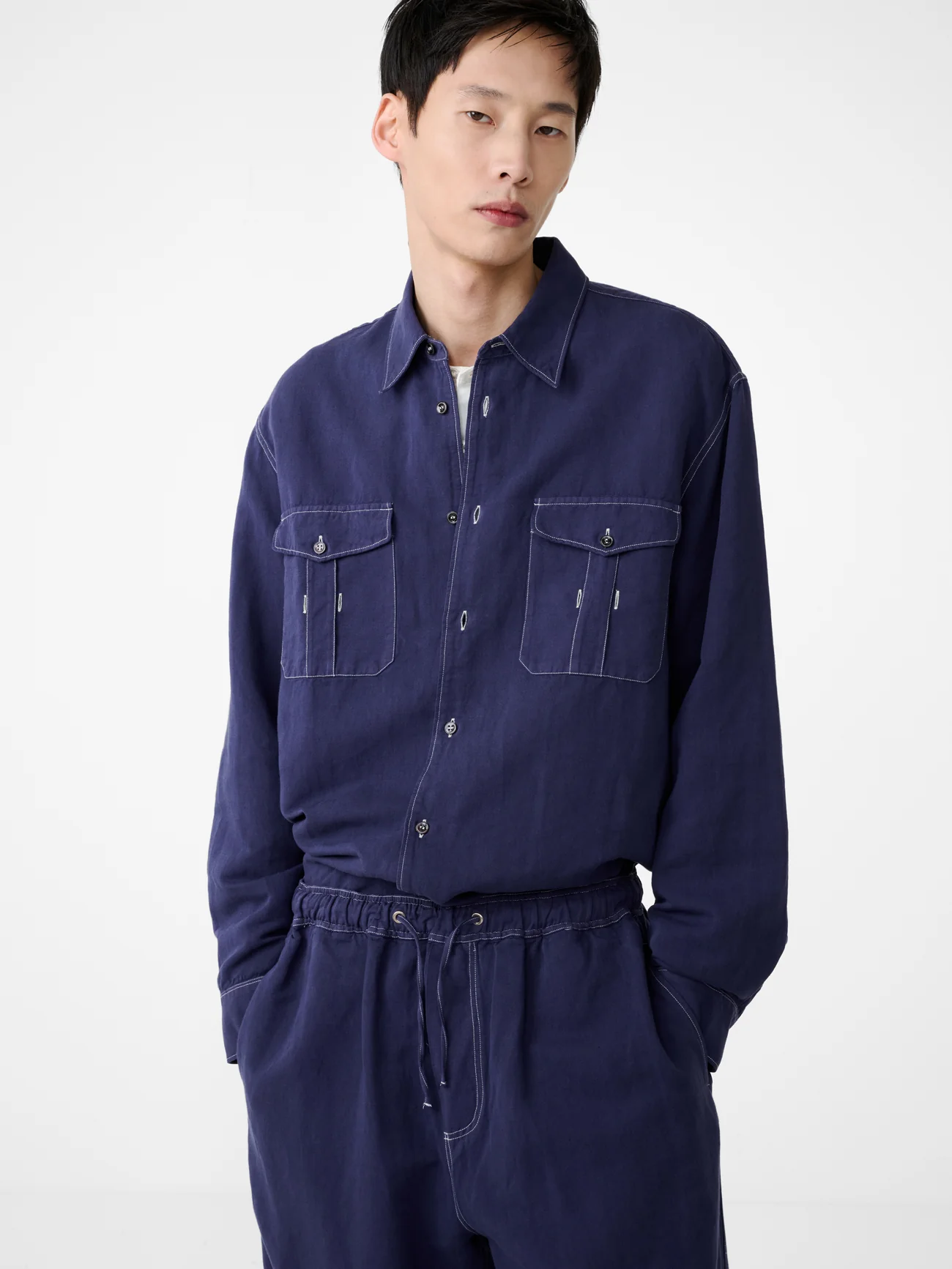 Louro Utility Pocket Shirt Unisex | Indigo - Image 5