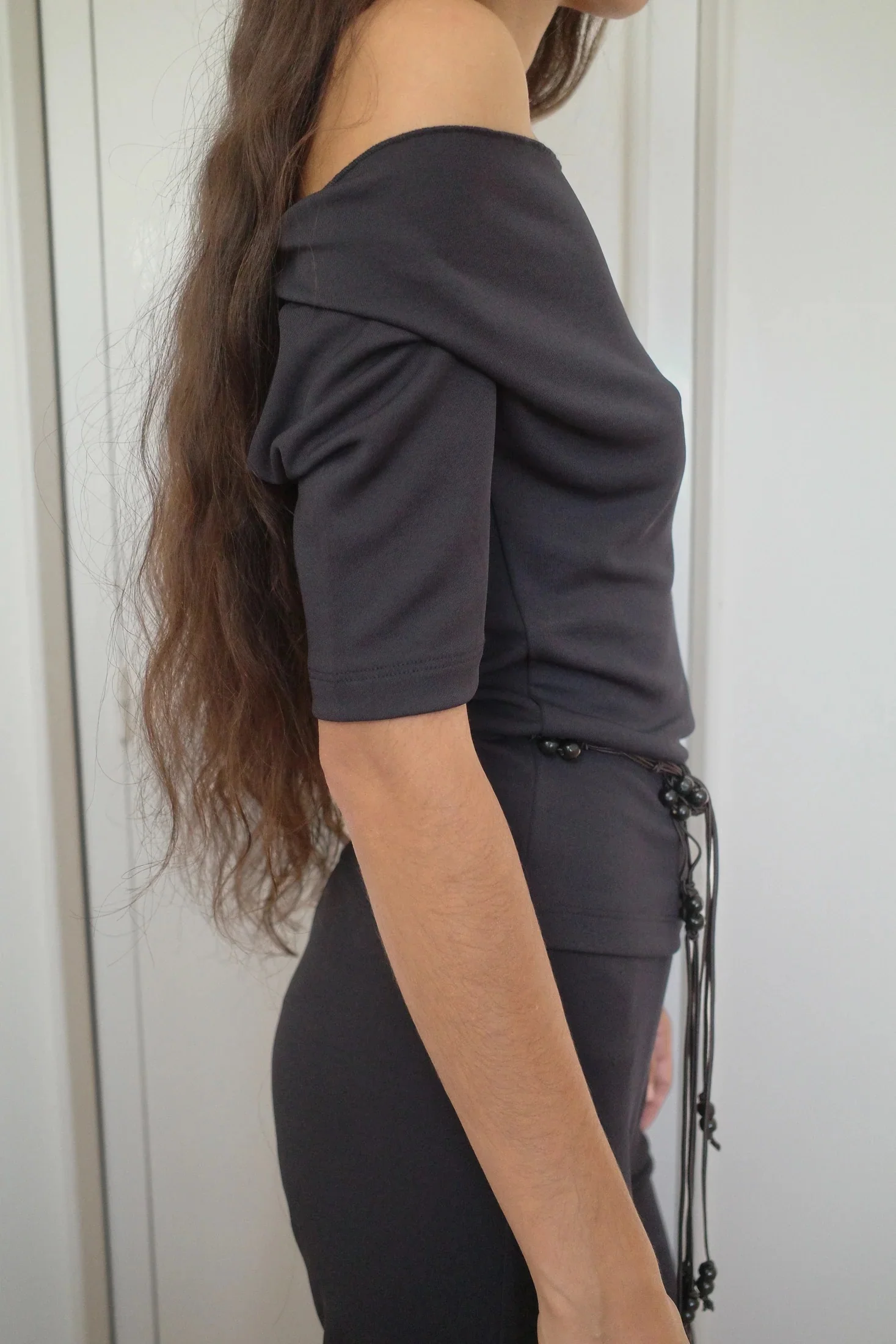 Viscose Jersey Collar | Top Anthracite