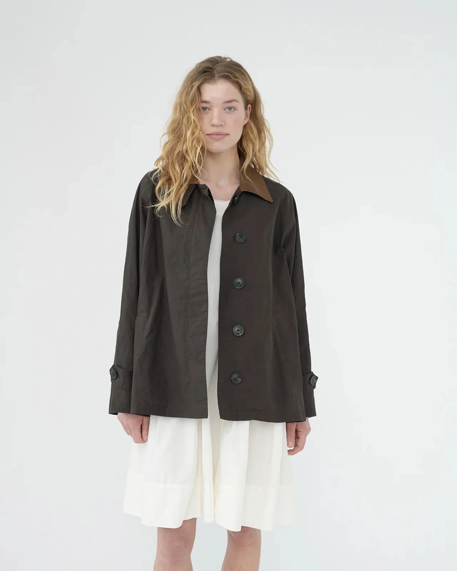 Waxed Cotton Jacket Mac | Brown - Image 2