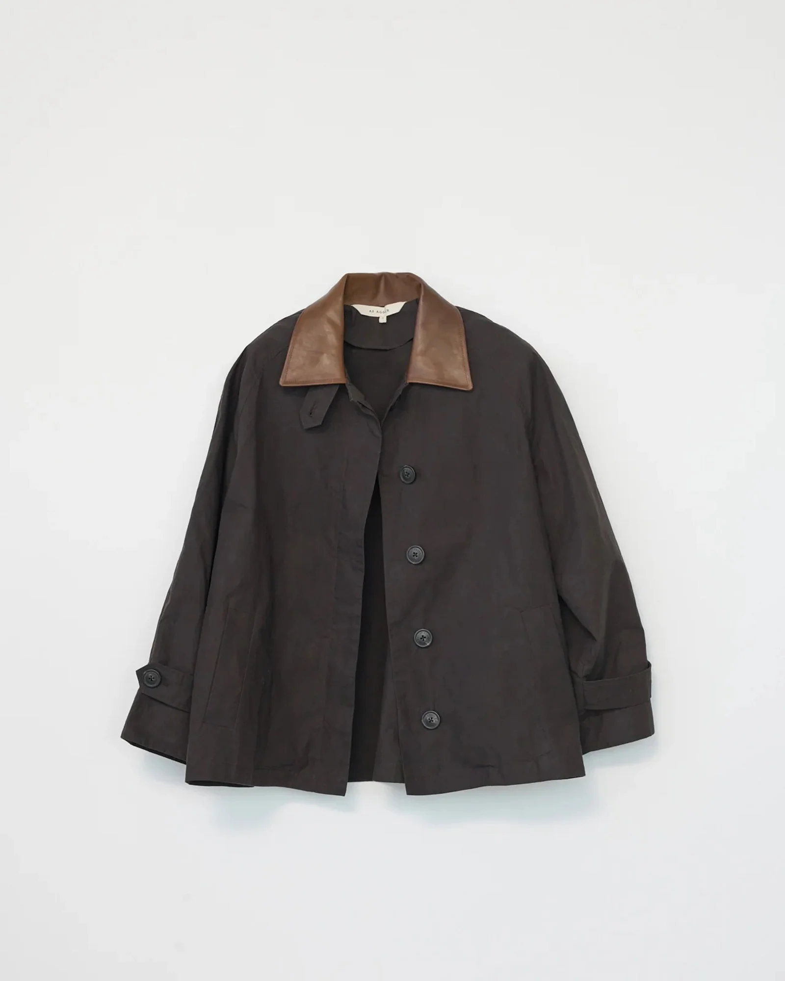 Waxed Cotton Jacket Mac | Brown - Image 5