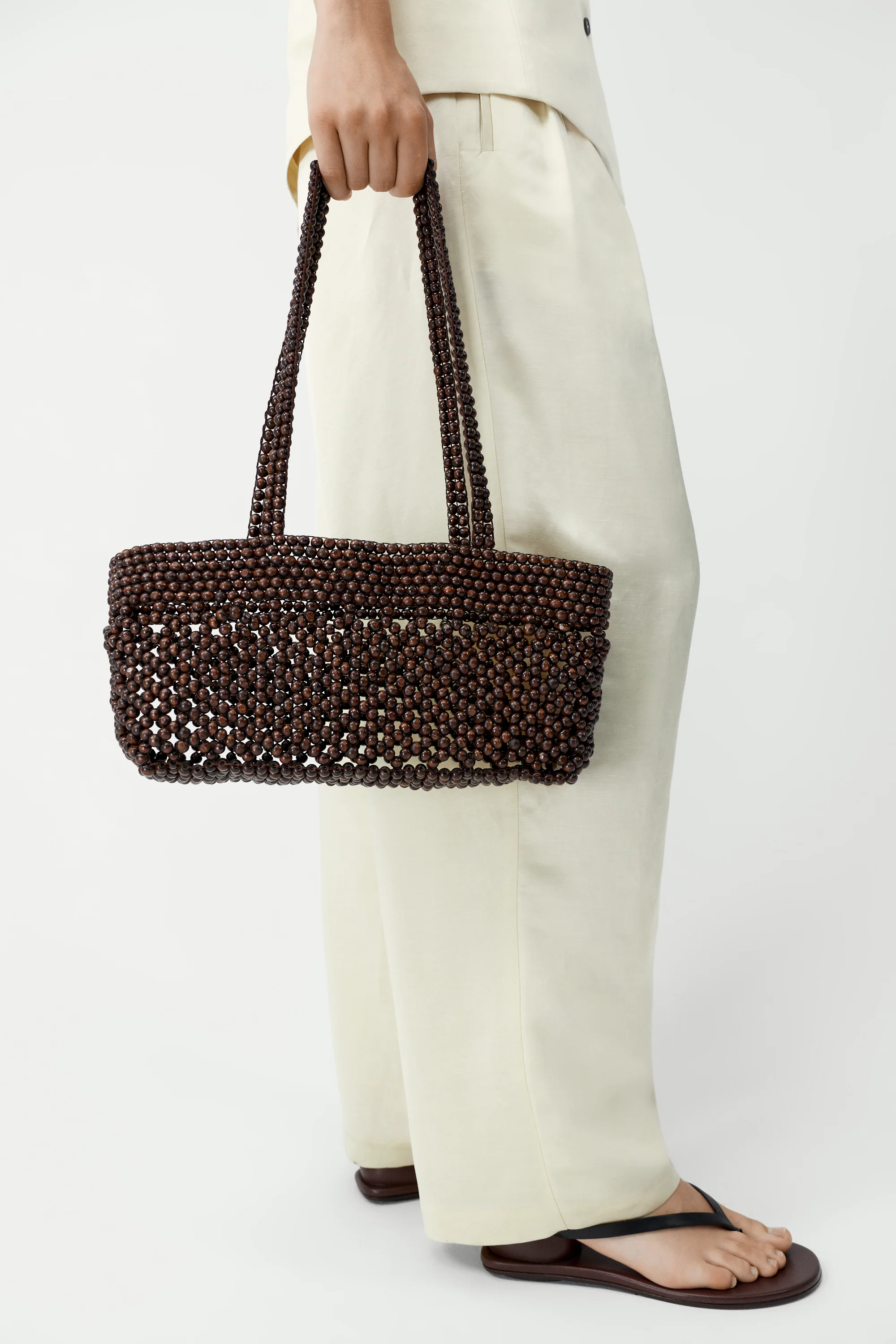 Wooden Beads Mini Bag | Brown - Image 2