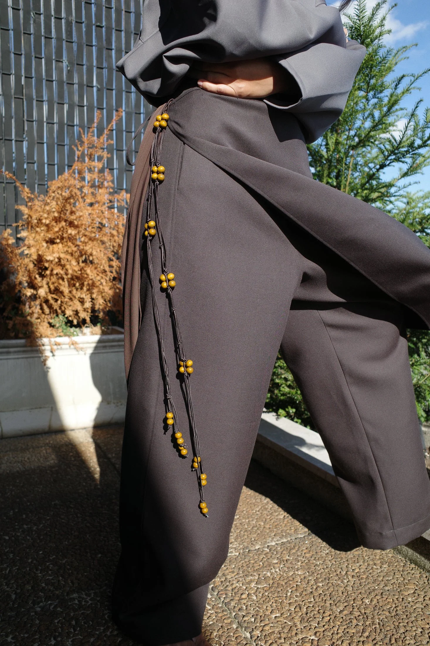 Wool Grain de Poudre Trousers | Ash Cloud - Image 3