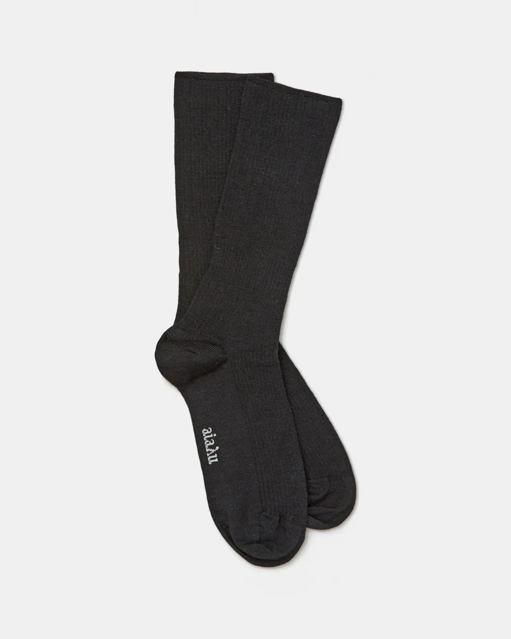 Wool Rib Socks | Black