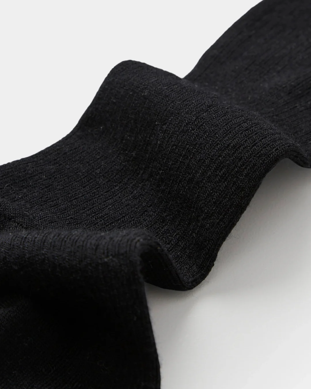 Wool Rib Socks | Black - Image 2