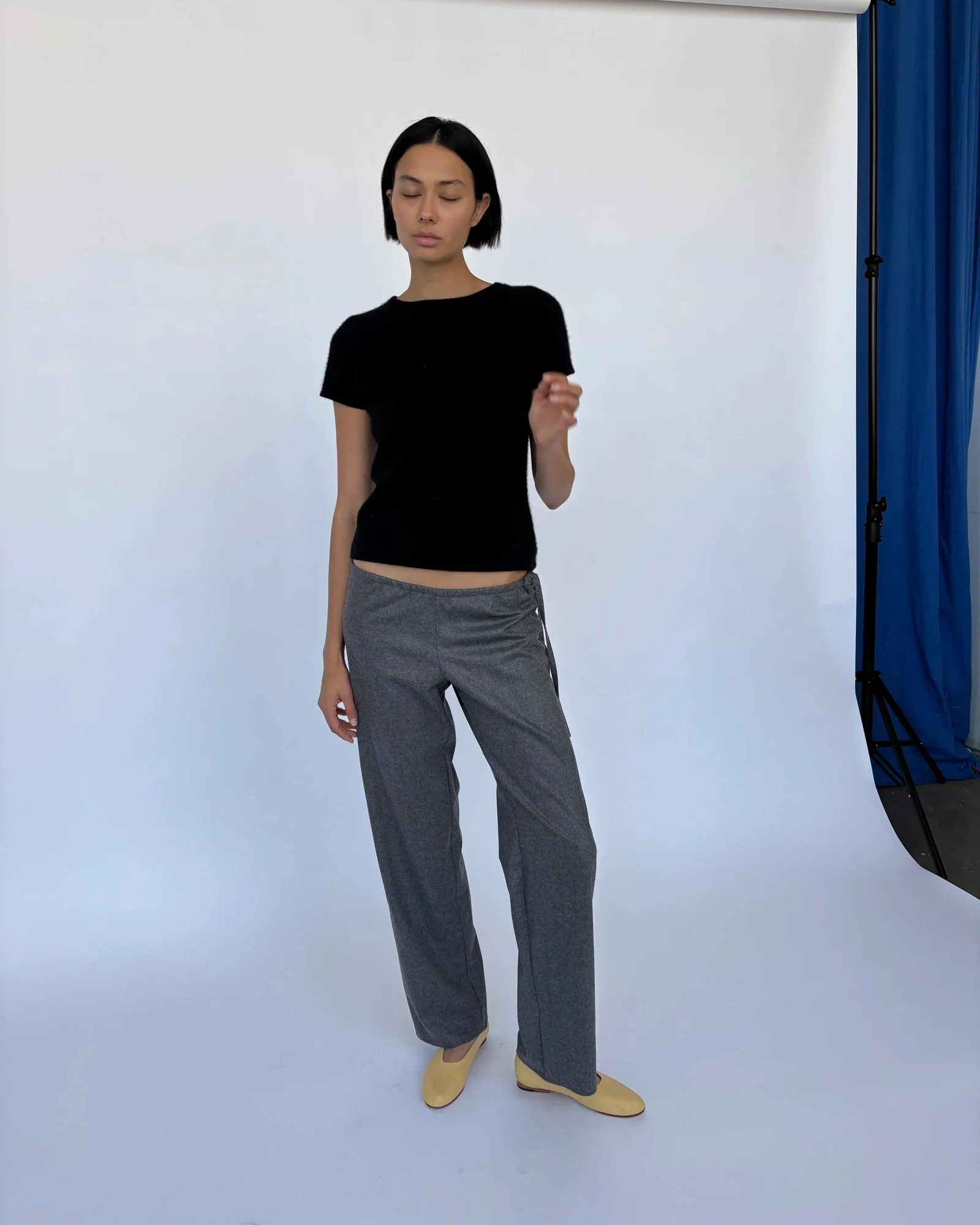 Wool Tie Pants | Grey