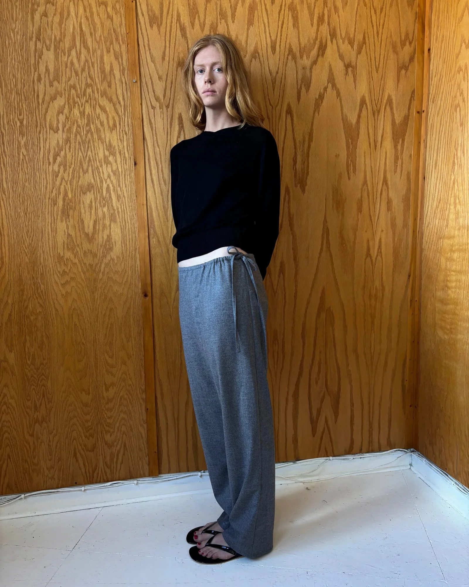 Wool Tie Pants | Grey - Image 3